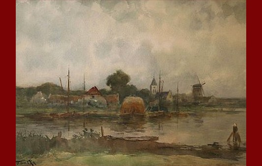 Dorp gelegen aan rivier