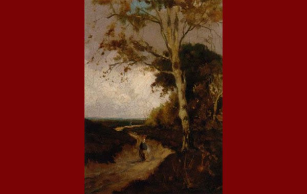 A figure on a pastoral track