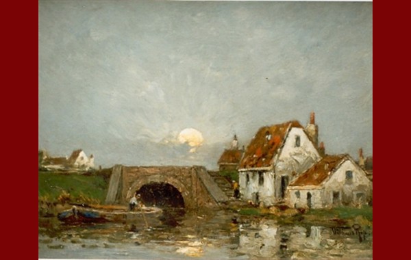 A landscape at dusk